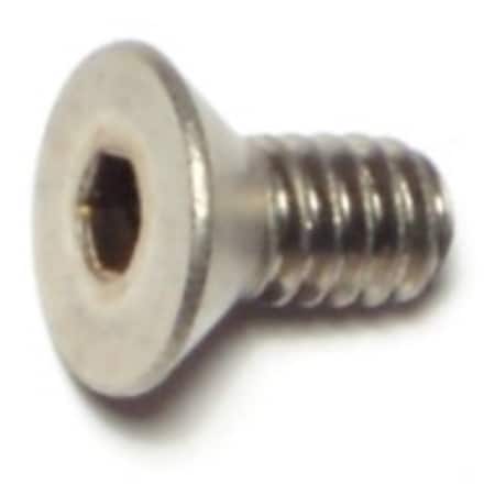 Midwest Fastener 1/4"-20 Socket Head Cap Screw, Flat, Plain 18-8 Stainless Steel, 1/2 in Length, 10 PK 72101